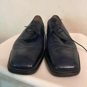 Mezlan Blue Leather Oxfords Classic Design